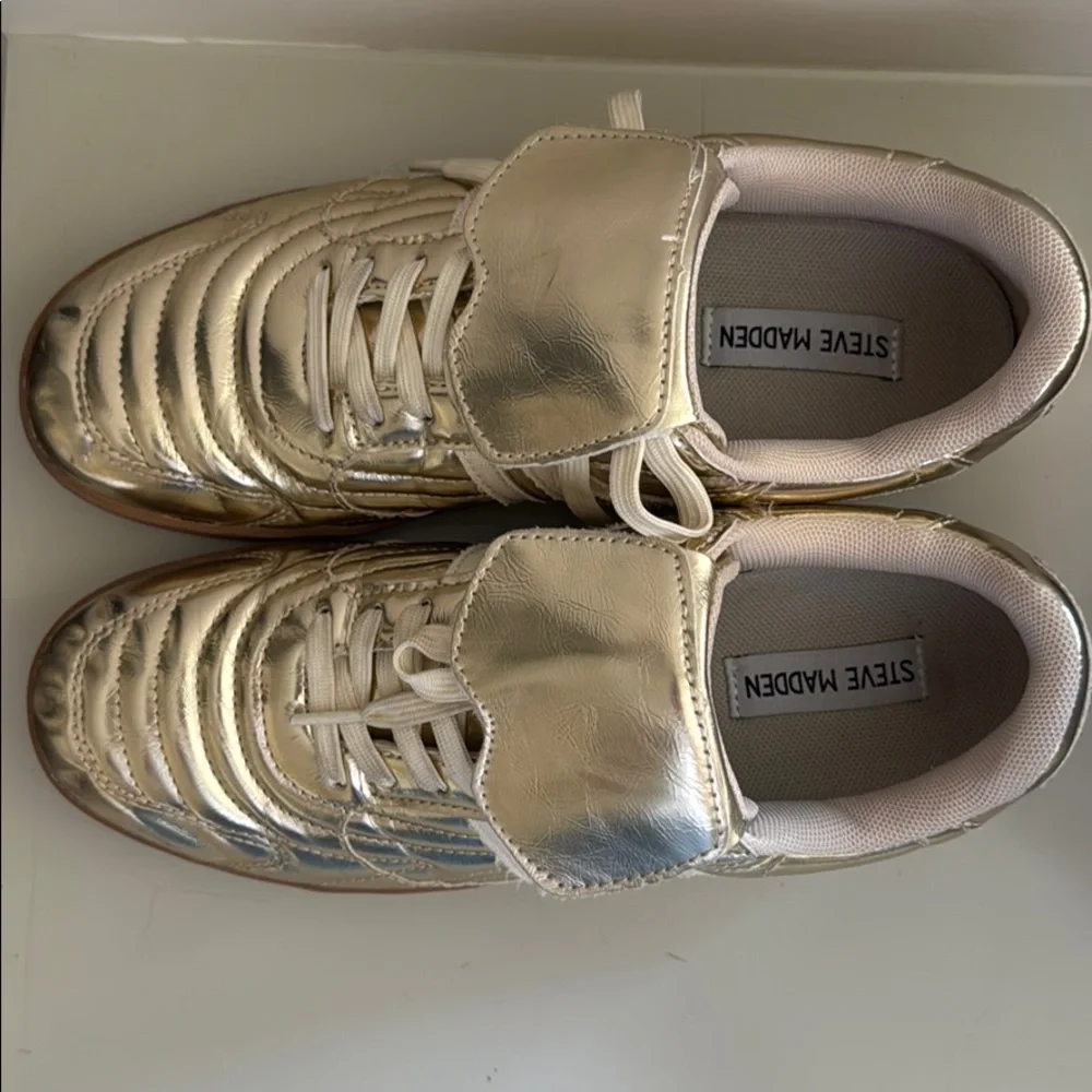 Steve Madden Gold Sneakers